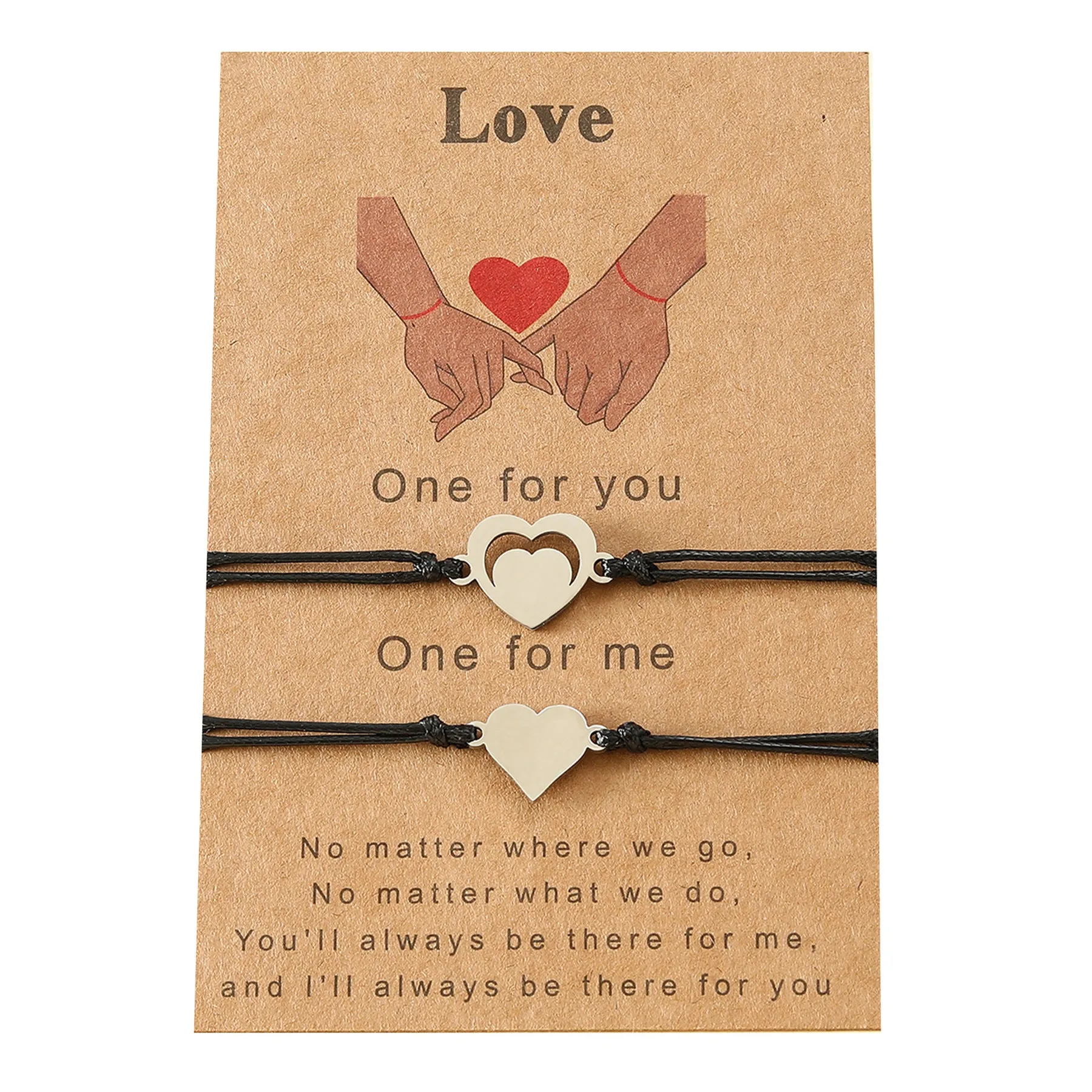Heart Love Card Hand Braided Bracelet