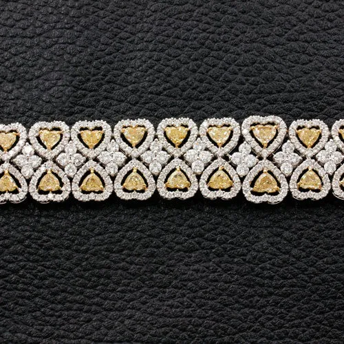Heart Shaped Yellow Diamond Bracelet