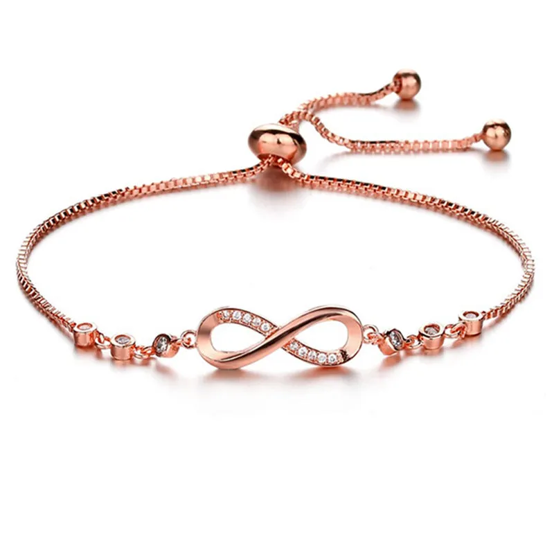 Infinity with Crystal Stone Adjustable Bracelet
