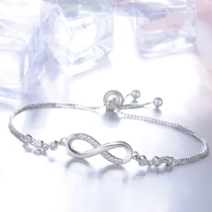 Infinity with Crystal Stone Adjustable Bracelet