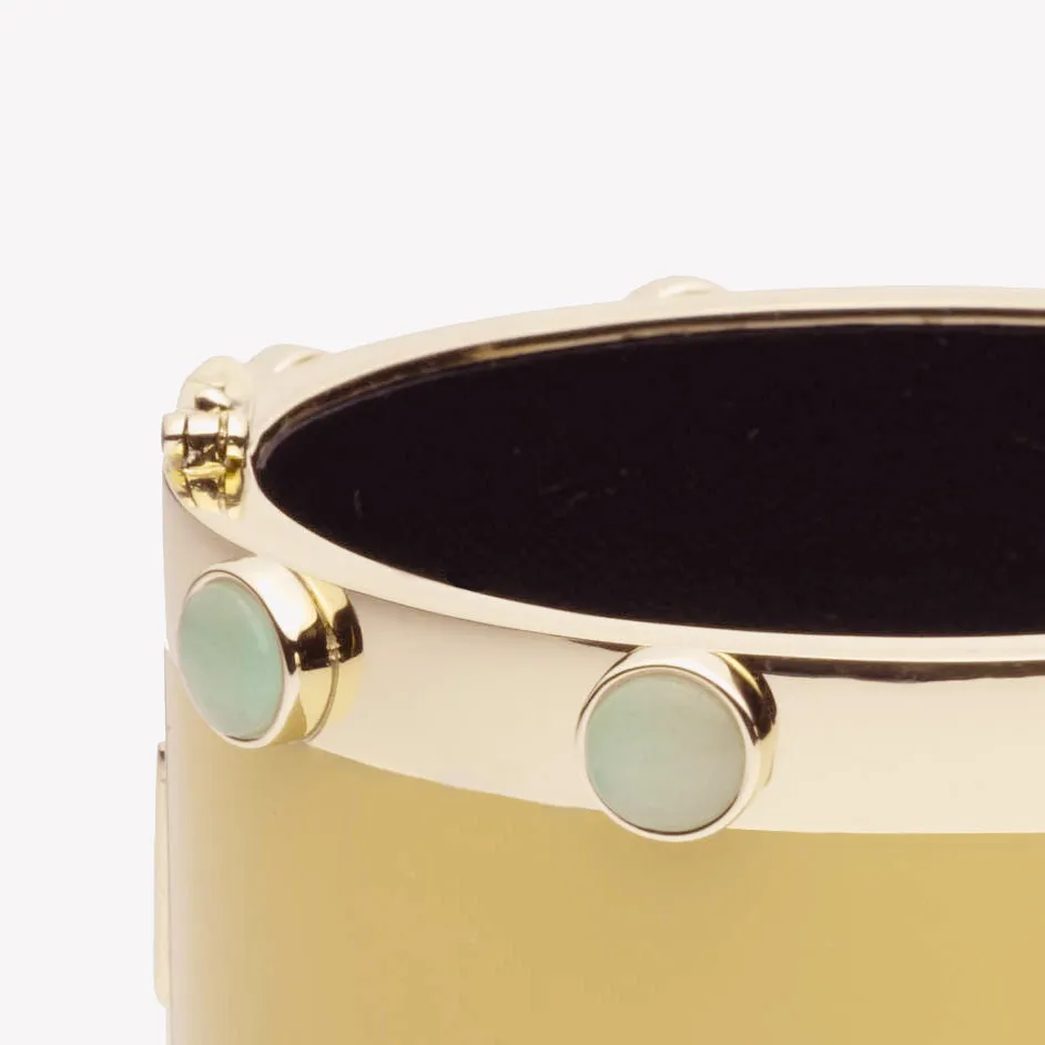 INLAID CABOCHON CUFF - JADE