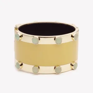 INLAID CABOCHON CUFF - JADE