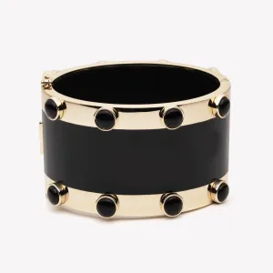 INLAID CABOCHON CUFF - ONYX
