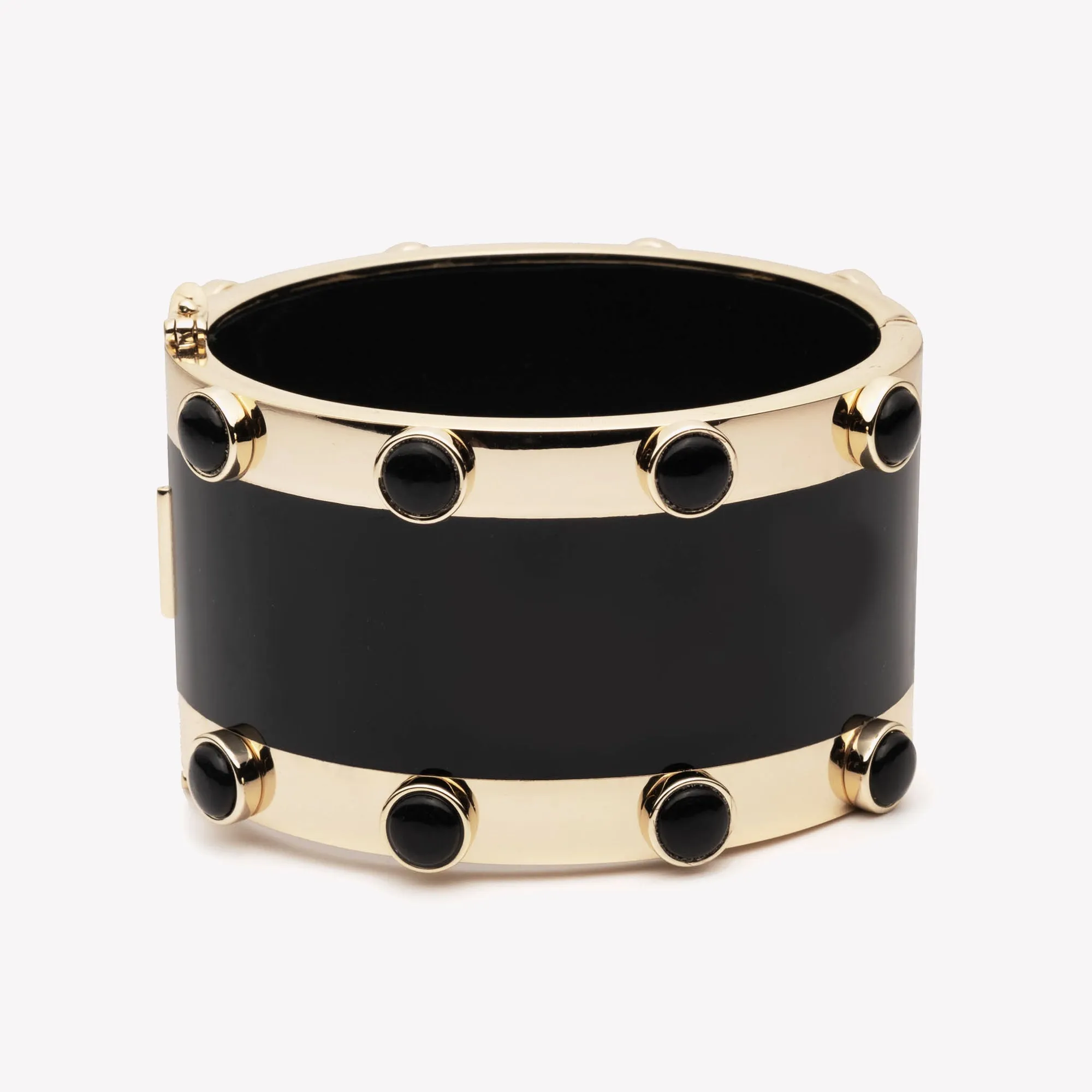 INLAID CABOCHON CUFF - ONYX
