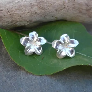 Jepun Flower Sterling Silver Stud Earrings