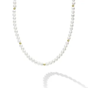 Kinder Childs First Gold Station Pearl Necklace