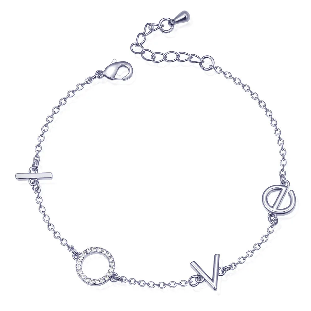 Korean Version Of LOVE Letter Ladies Simple Girlfriend Personality Crystal Bracelet
