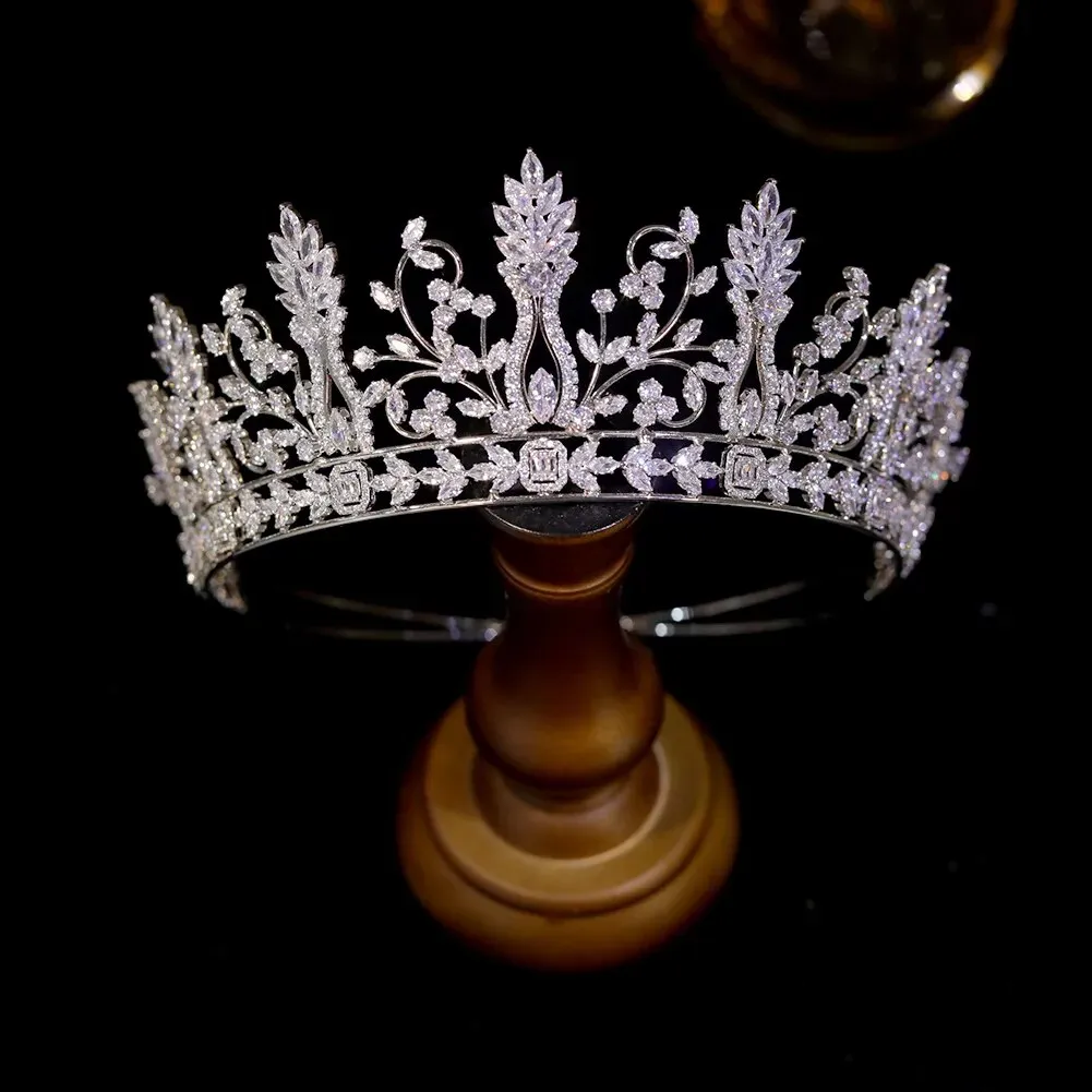 Luxury Bridal Tiara Gold Crown Headwear