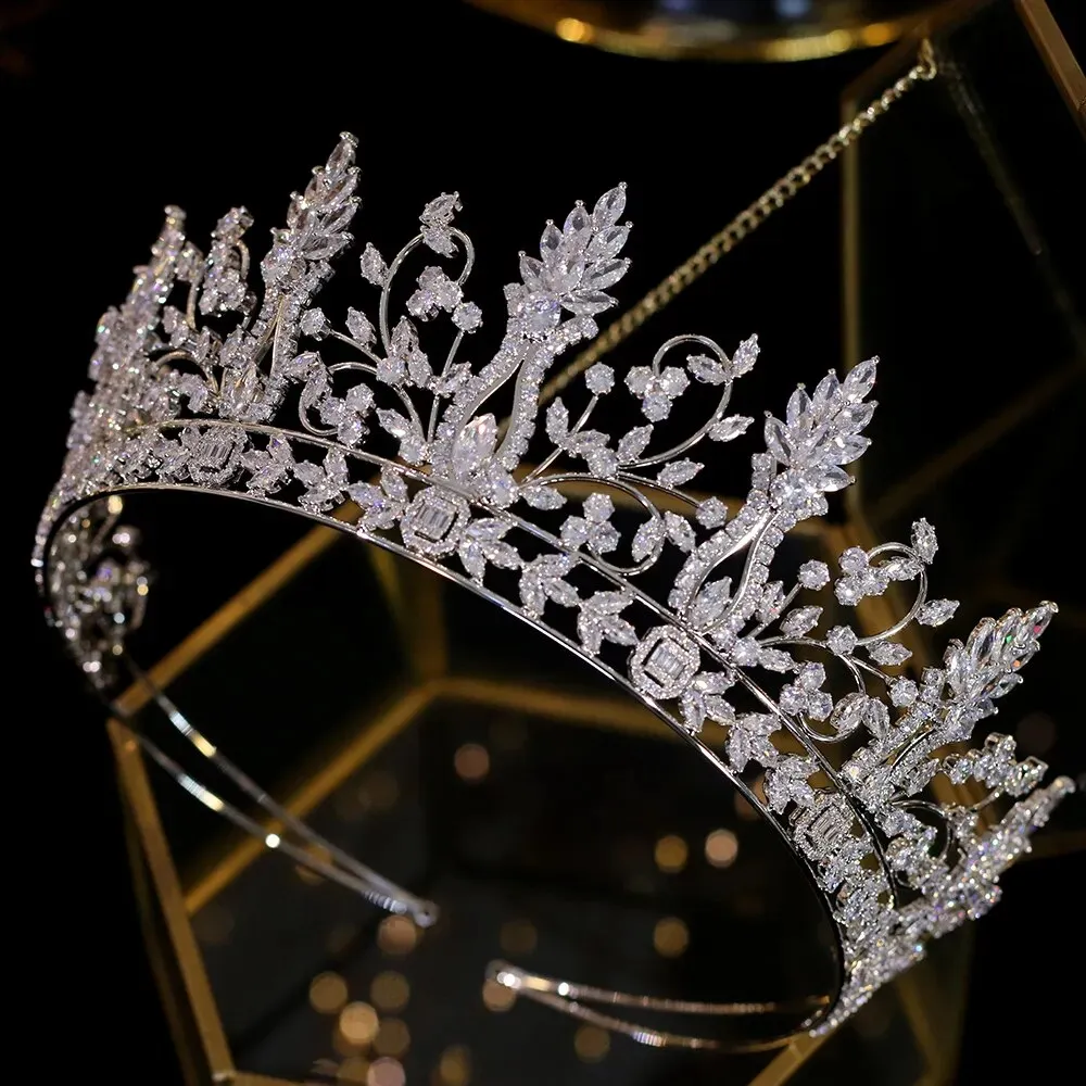 Luxury Bridal Tiara Gold Crown Headwear