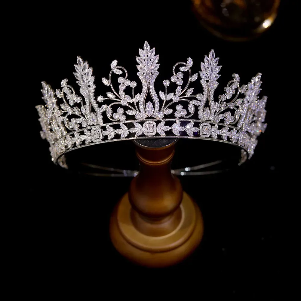 Luxury Bridal Tiara Gold Crown Headwear