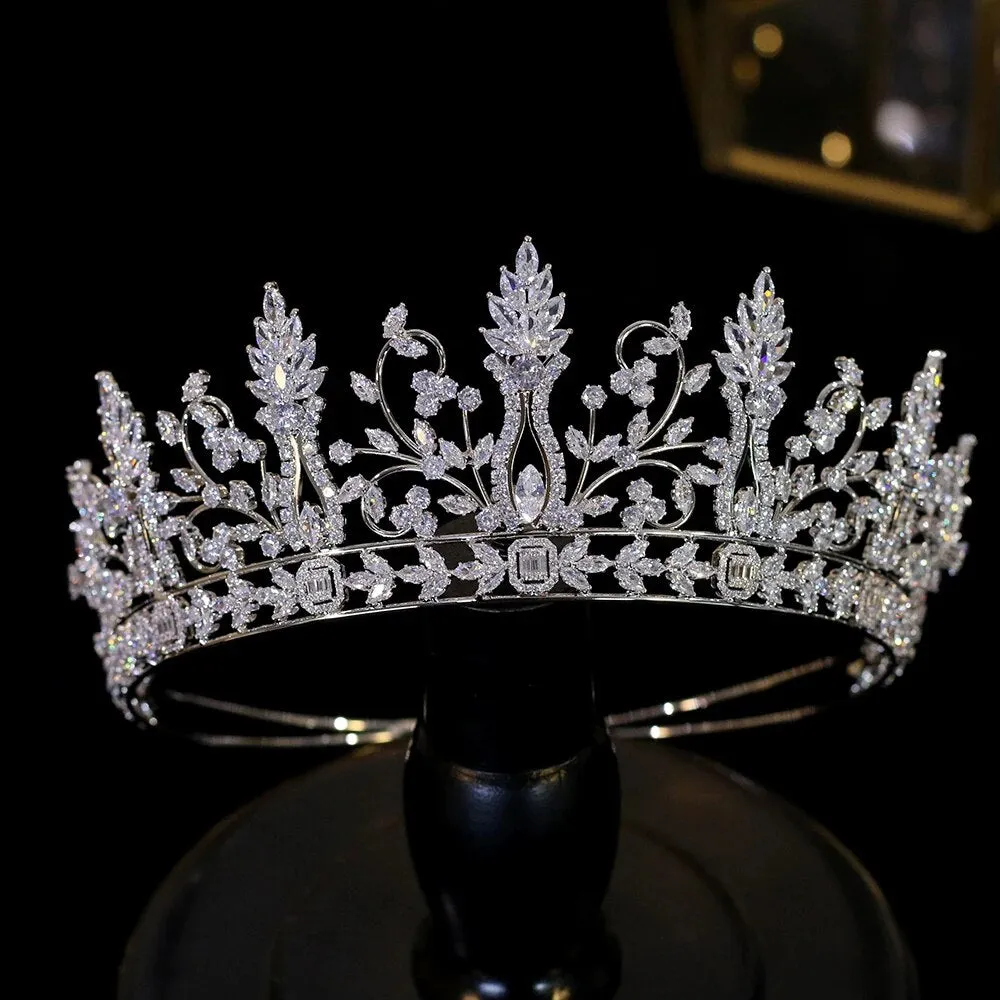 Luxury Bridal Tiara Gold Crown Headwear