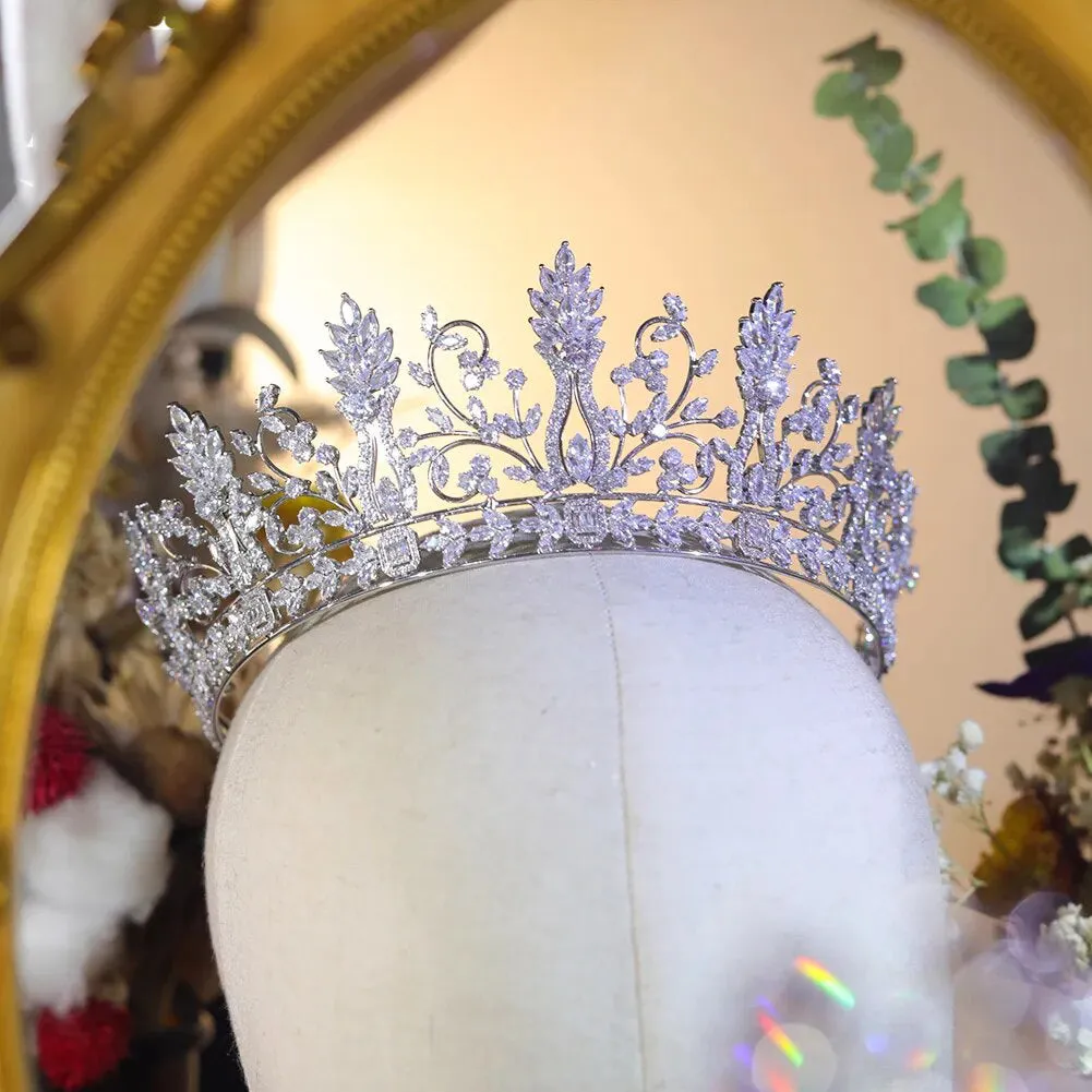 Luxury Bridal Tiara Gold Crown Headwear