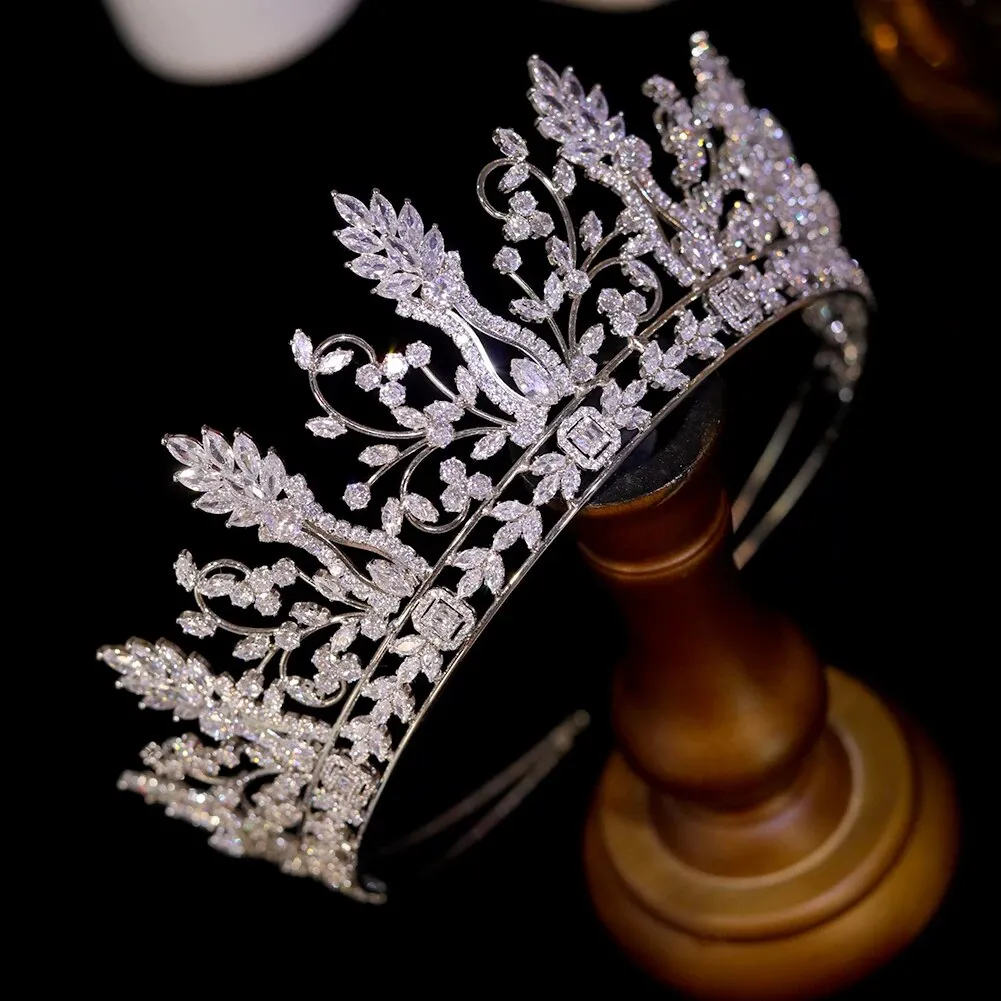 Luxury Bridal Tiara Gold Crown Headwear
