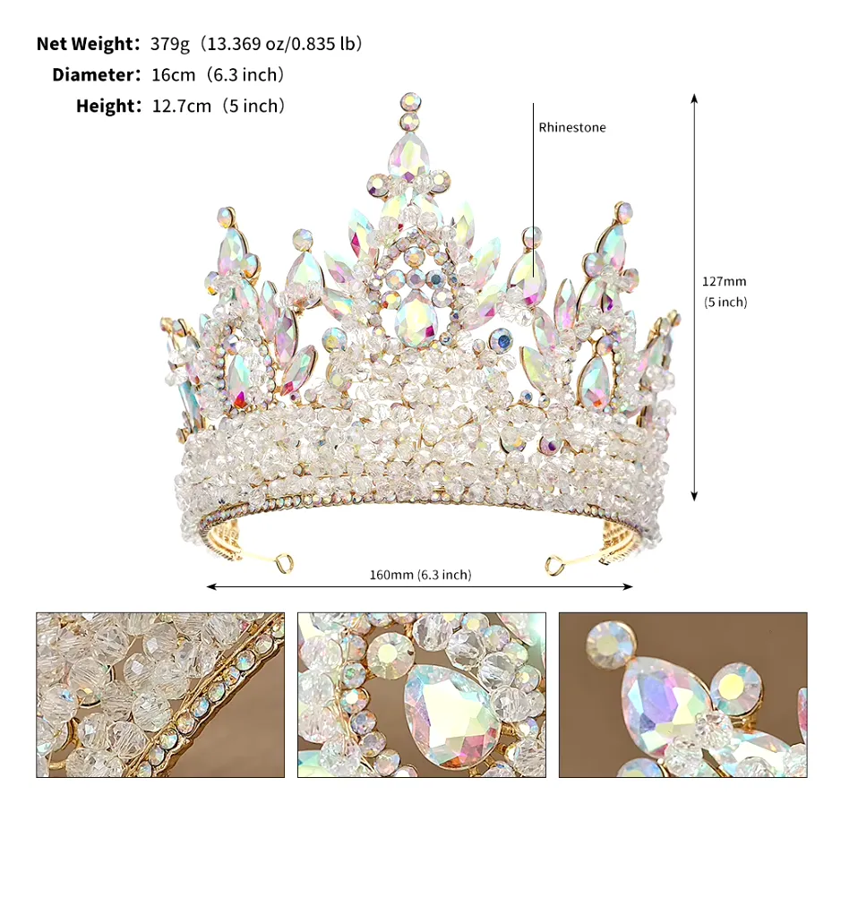 Luxury Crystal Tiara Prom Hair Accessories Crown