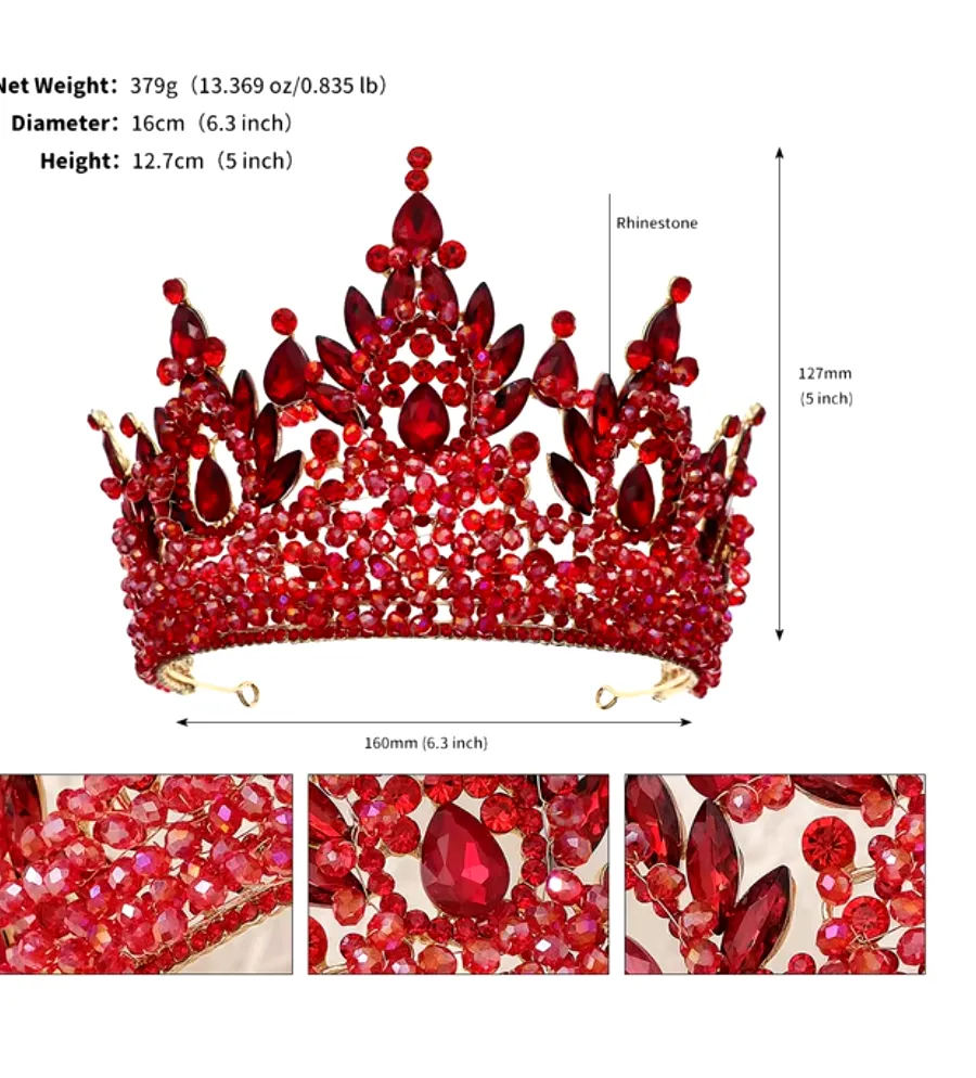 Luxury Crystal Tiara Prom Hair Accessories Crown