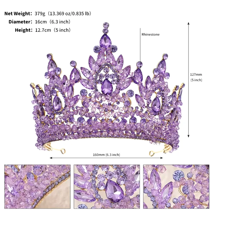 Luxury Crystal Tiara Prom Hair Accessories Crown