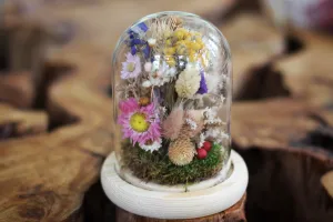 Medium / Small Dried Flowers Glass Dome / Cloche