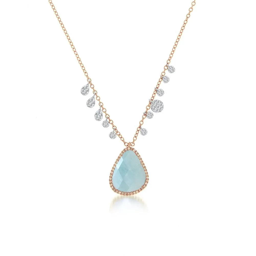 Meira T Milky Aqua Charm Necklace