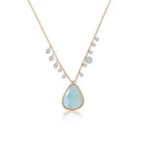 Meira T Milky Aqua Charm Necklace