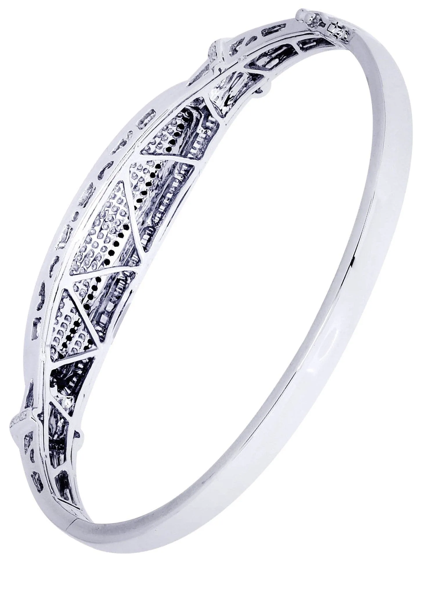 Mens Diamond Bangle White Gold| 2.25 Carats| 29.31 Grams