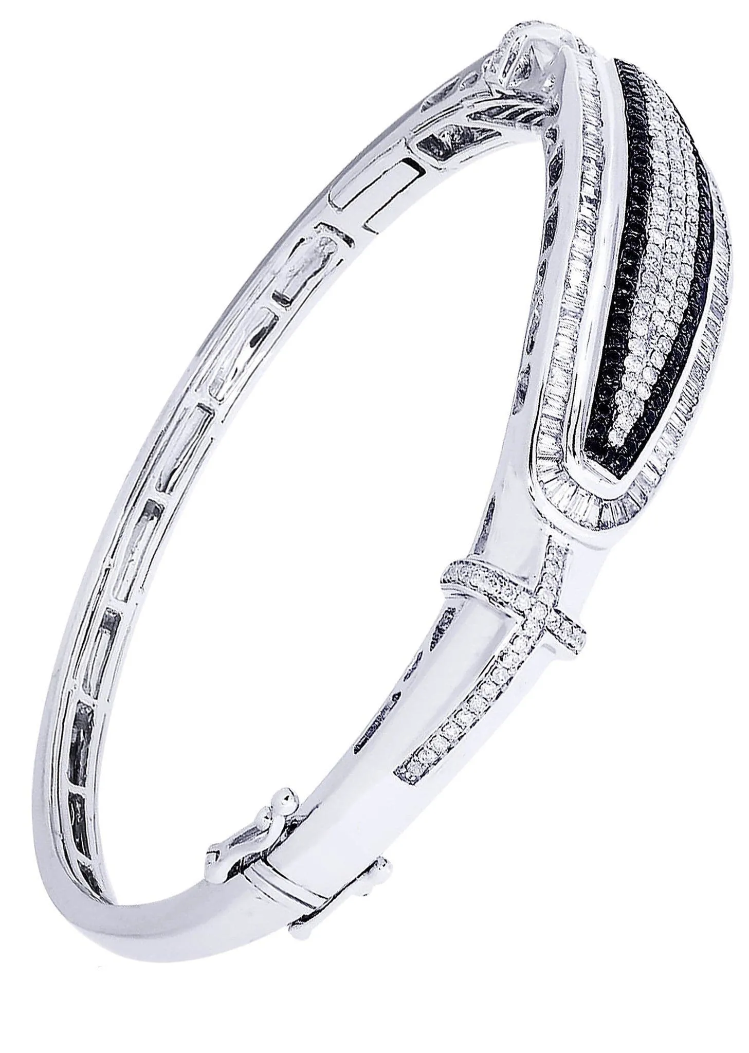 Mens Diamond Bangle White Gold| 2.25 Carats| 29.31 Grams