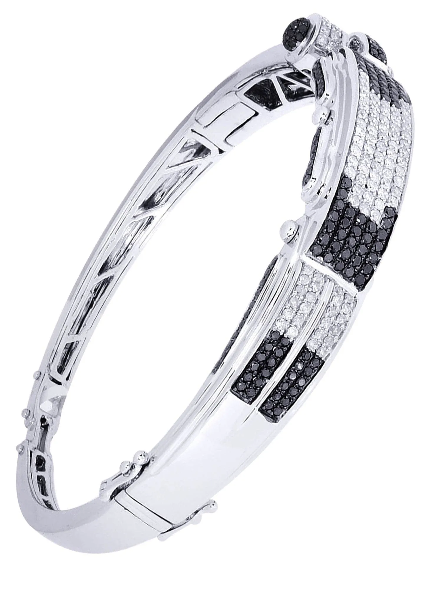 Mens Diamond Bangle White Gold| 2.89 Carats| 35.02 Grams