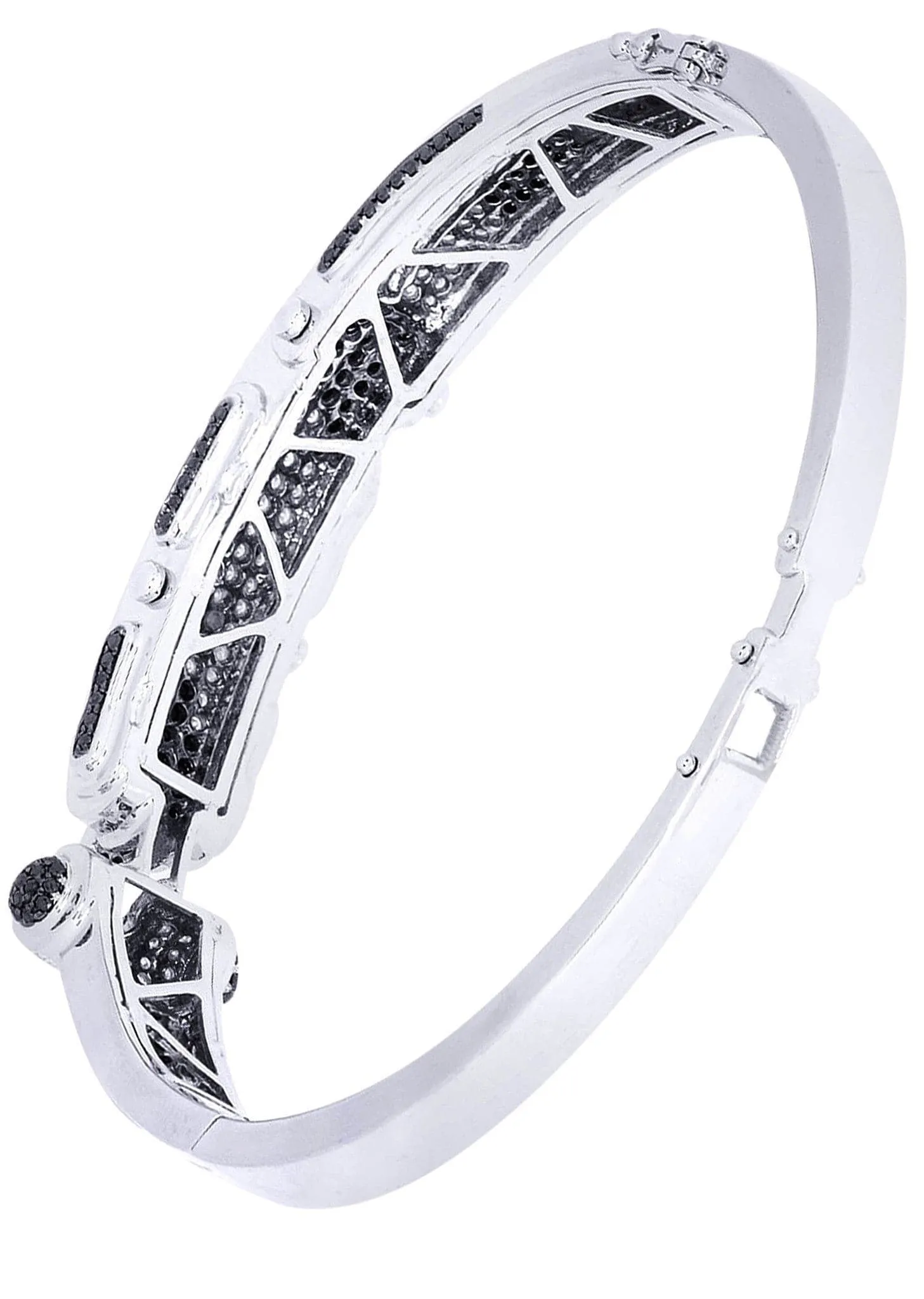 Mens Diamond Bangle White Gold| 2.89 Carats| 35.02 Grams