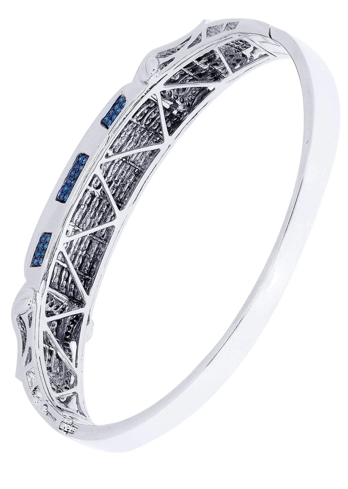 Mens Diamond Bangle White Gold| 6.96 Carats| 36.14 Grams