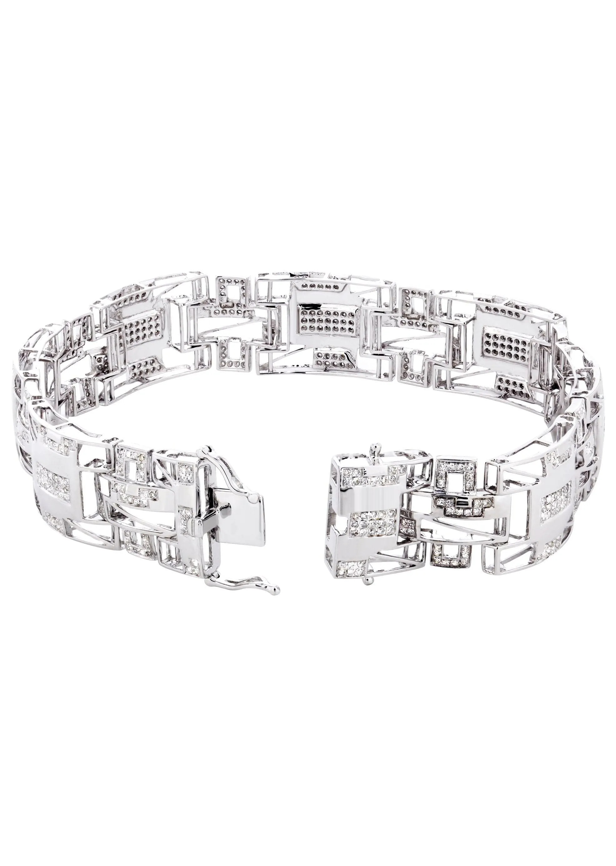 Mens Diamond Bracelet White Gold| 1.85 Carats| 25.78 Grams