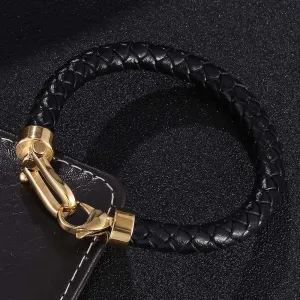 Men's European & American Woven Leather Bracelet