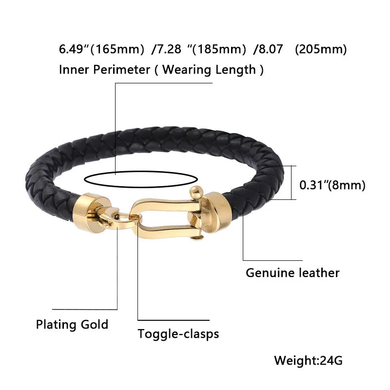 Men's European & American Woven Leather Bracelet