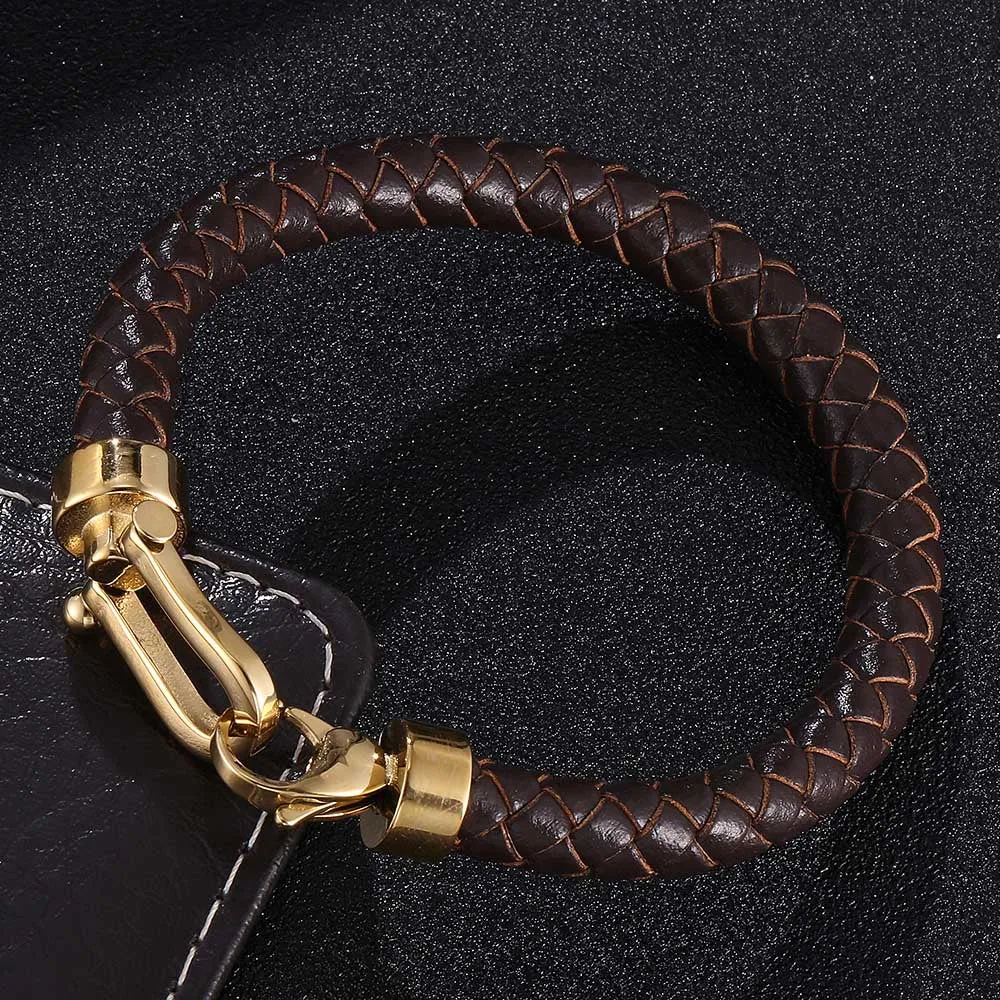 Men's European & American Woven Leather Bracelet