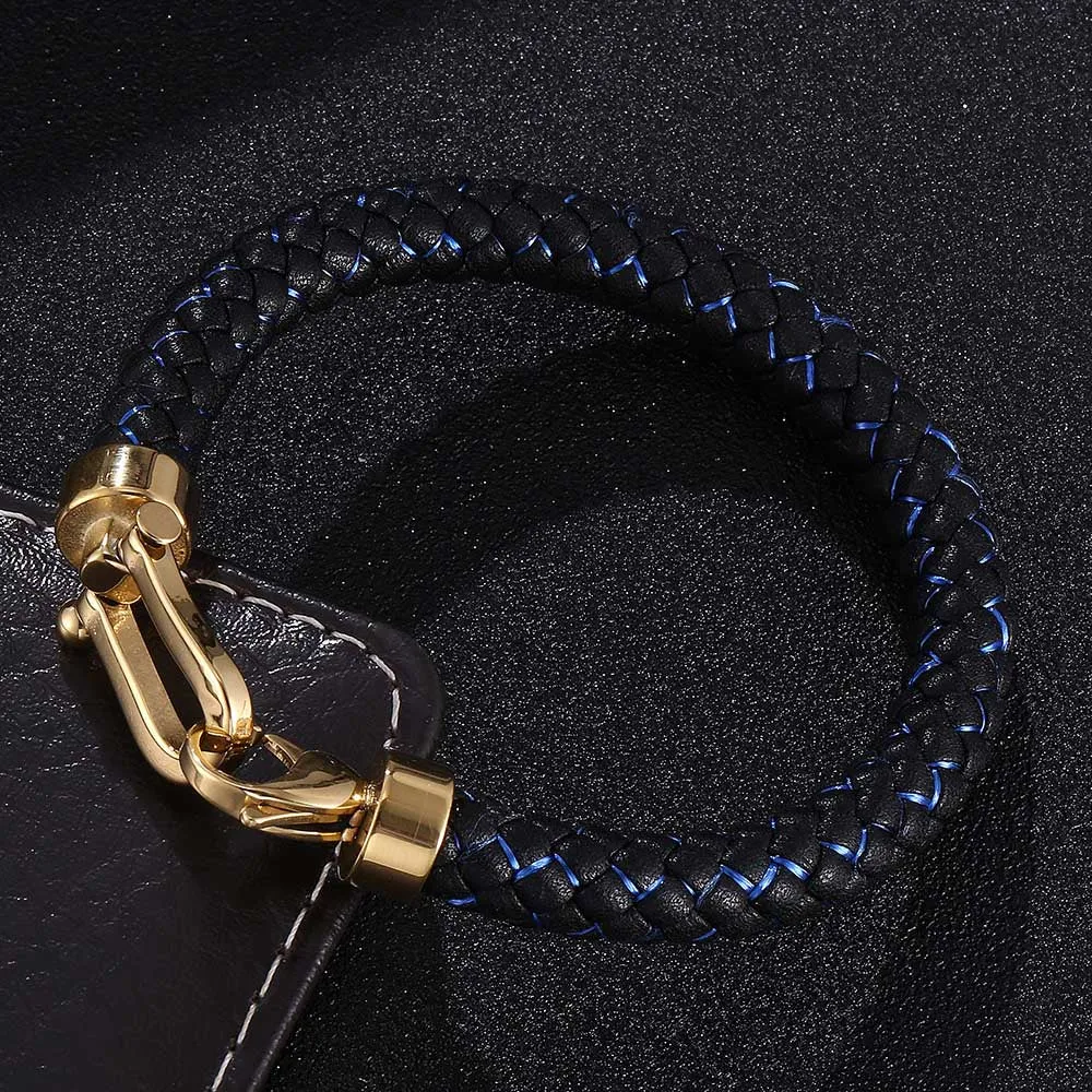 Men's European & American Woven Leather Bracelet