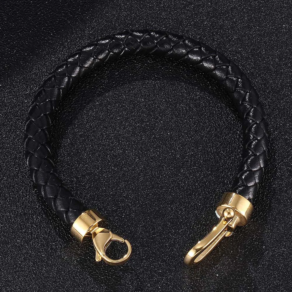 Men's European & American Woven Leather Bracelet