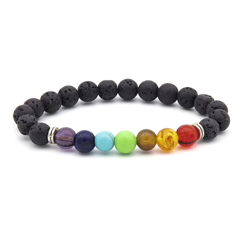 Men's Volcanic Rock Stone Beads Bracelet