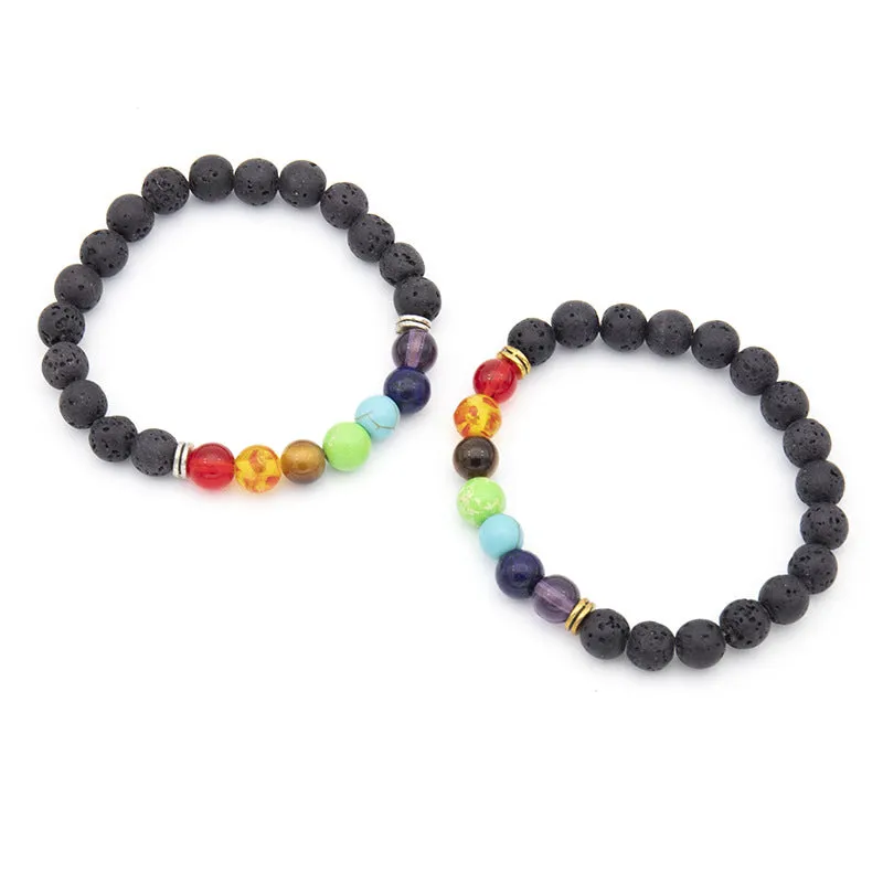 Men's Volcanic Rock Stone Beads Bracelet