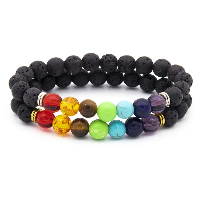 Men's Volcanic Rock Stone Beads Bracelet