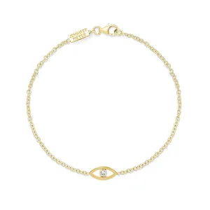 Mini Open Evil Eye with Diamond Center Bracelet