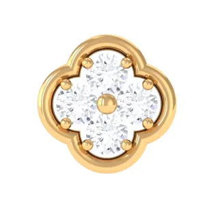 Moissanite Cluster Clover Earring for Helix Piercing
