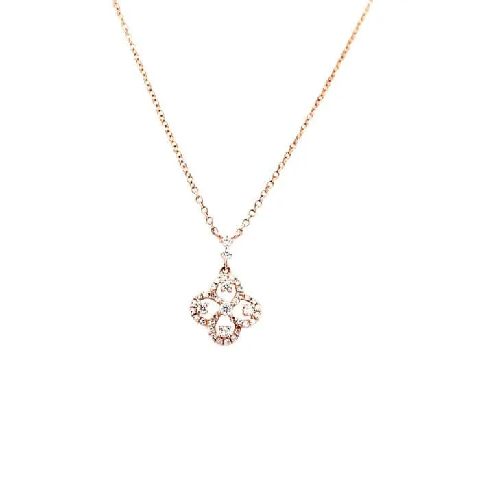 Mountz Collection Diamond Clover Pendant in 14K Yellow Gold