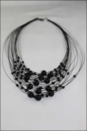 Multi-strand Beaded Bib Necklace