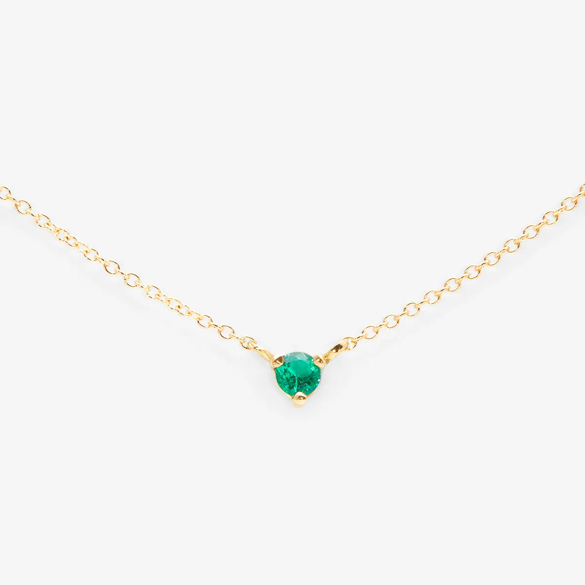 N6701E | 3mm Emerald Birthstone Necklace