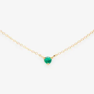 N6701E | 3mm Emerald Birthstone Necklace
