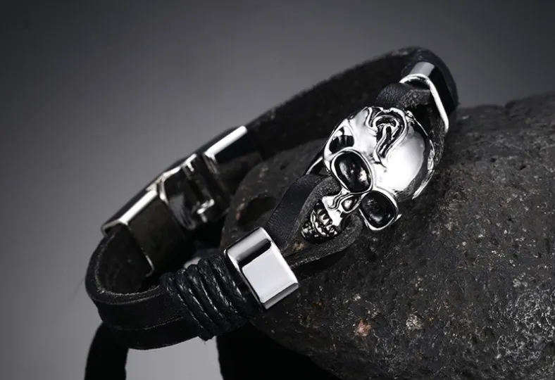 New Arrival Supply Alloy Skull Carrying Strap European And American Punk Bracelet