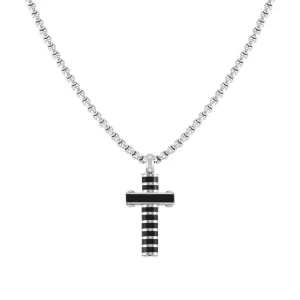 NOMINATION Unisex Strong Steel Black Cross Necklace