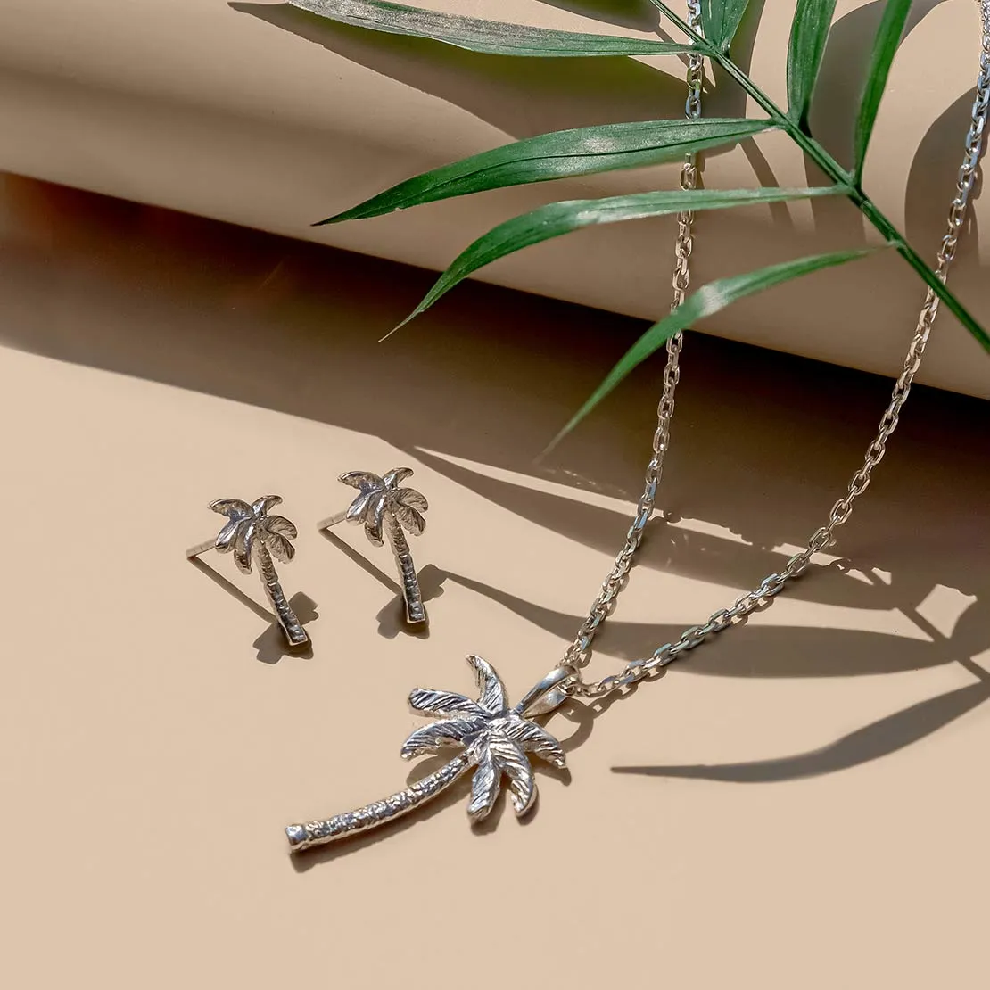 Oasis Palm Stud Earrings