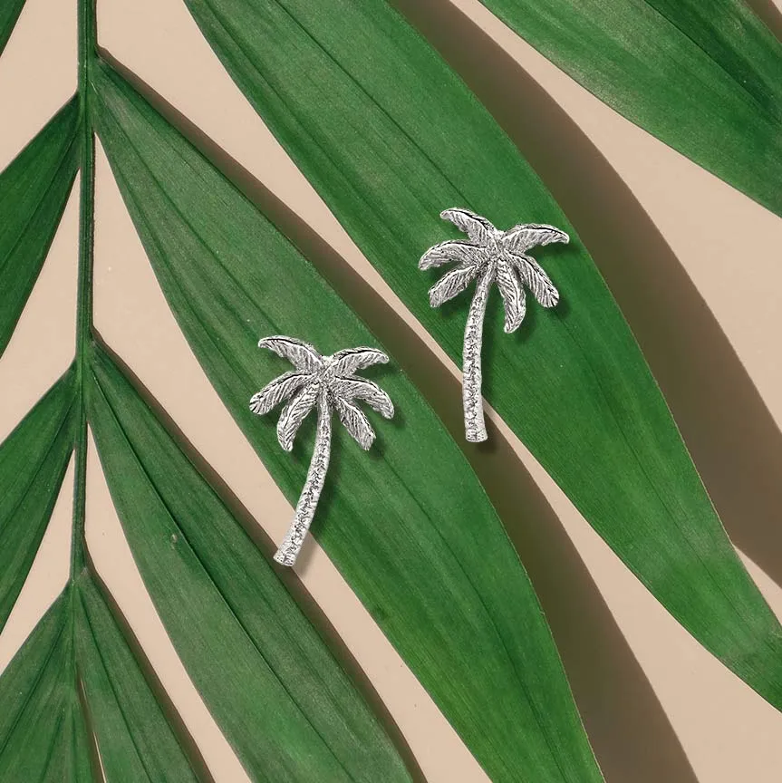 Oasis Palm Stud Earrings