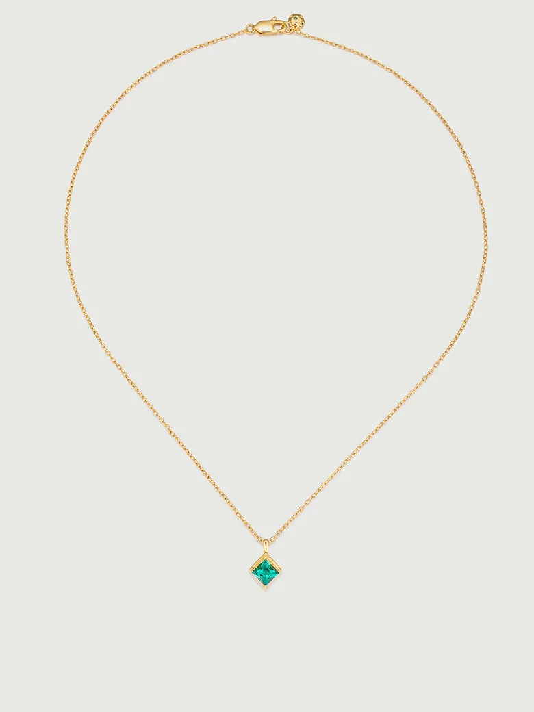 OBY Princess Cut Emerald Diamond Necklace