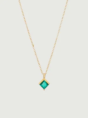 OBY Princess Cut Emerald Diamond Necklace