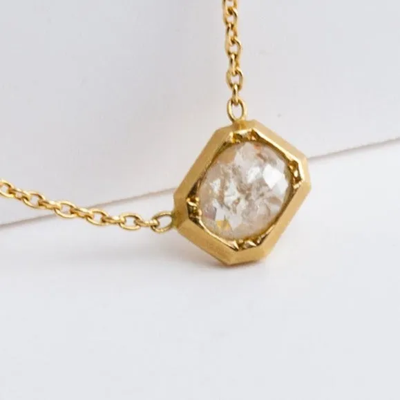 One-of-a-kind oval diamond octagon necklace
